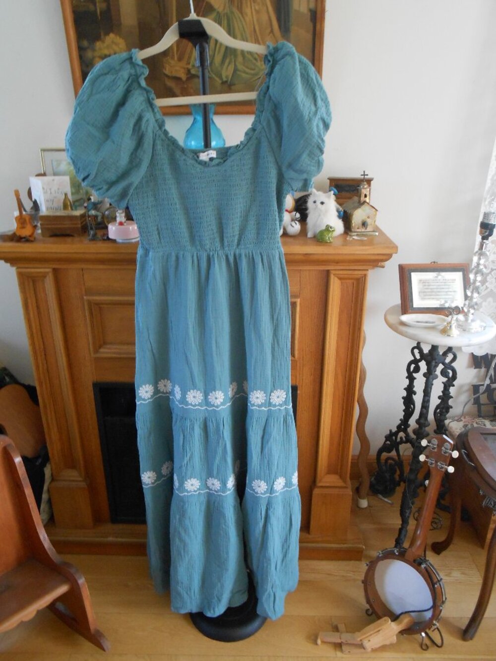 BALTIC BORN MAXI DRESS-CARRINGTON-VINTAGE TEAL-SIZE MEDIUM-NEW WITH TAGS